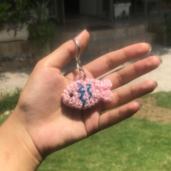 Handmade Crochet Snoopy Dog Keychain - Image 2