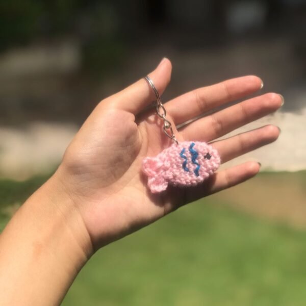 Handmade Crochet Snoopy Dog Keychain - Image 4