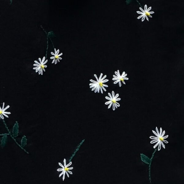 Hand-Embroidered Daisy and Ghost Tote Bag - Image 4