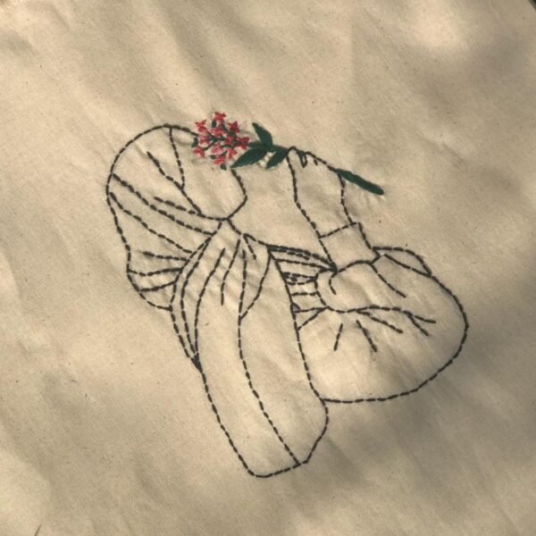 Hand-Embroidered Hijab Lady Tote Bag - Image 3