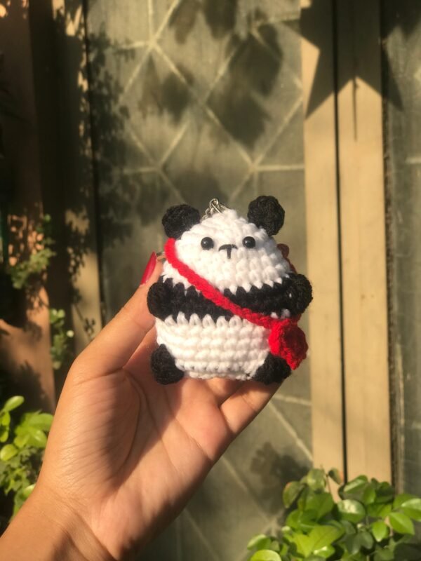 Handcrafted Crochet Panda Keychain - Image 2