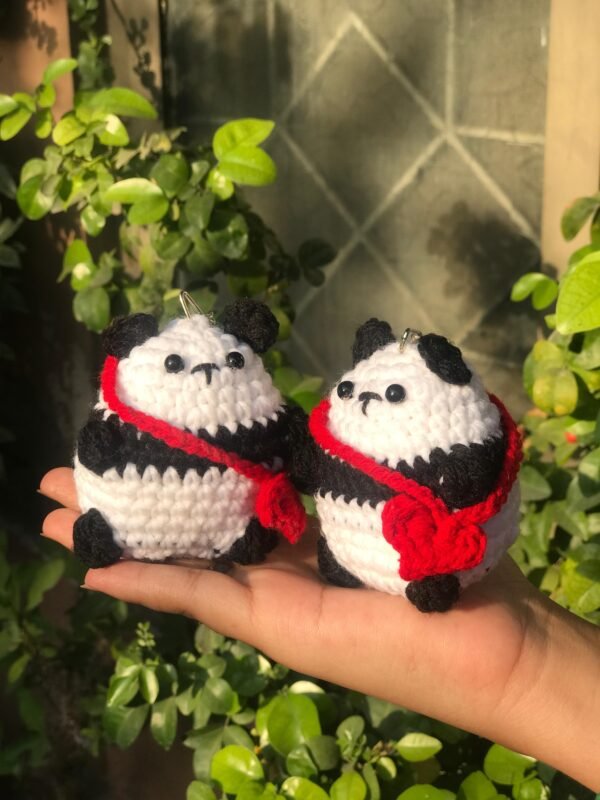 Handcrafted Crochet Panda Keychain - Image 3
