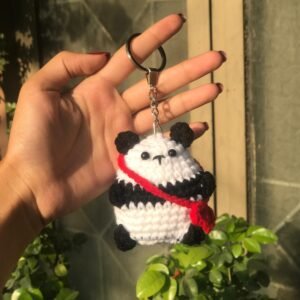Handcrafted Crochet Panda Keychain