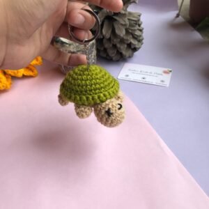 Handcrafted Crochet Turtle Keychain (3) - Tie Your Knots With Us | Handmade Crochet Gifts