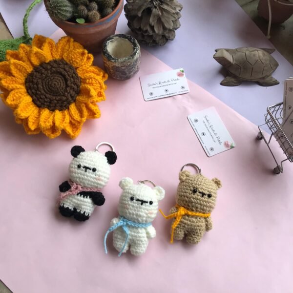 Handmade Crochet Bear Keychain