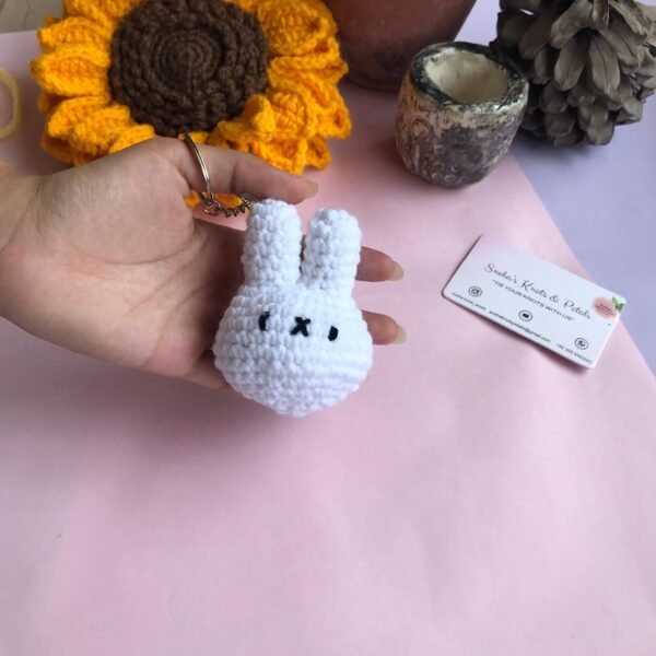 Handmade Crochet Bunny Keychain - Image 2