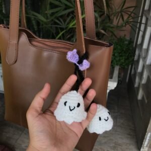 Handmade Crochet Ghost Bag Charm