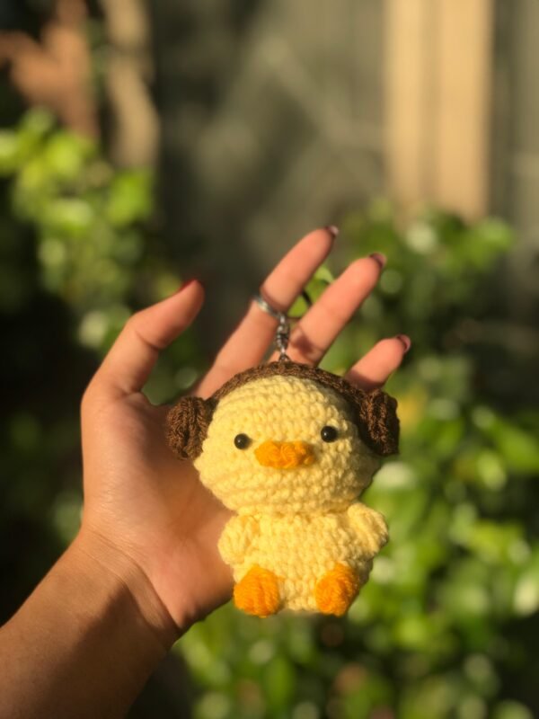 Handmade Crochet Headphones Chick Keychain