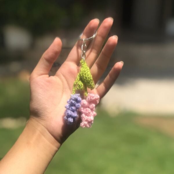 Handmade Crochet Lavender Keychain - Image 2