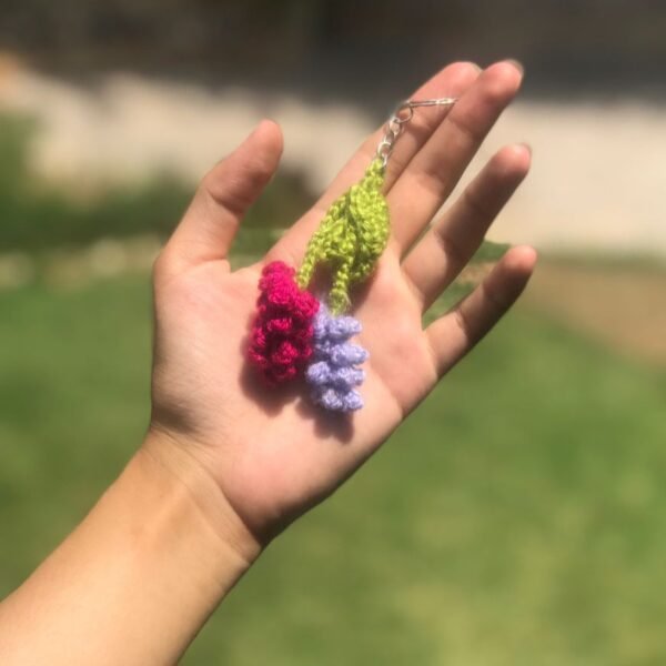 Handmade Crochet Lavender Keychain - Image 6