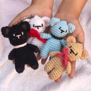 Handmade Crochet Mini Teddy Bear Keychain