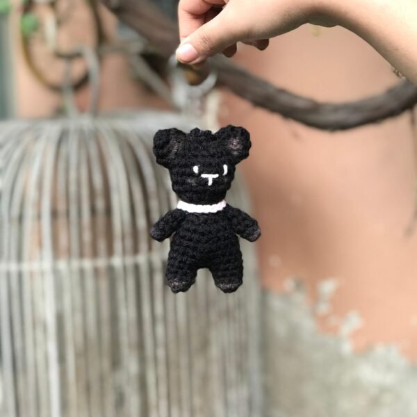 Handmade Crochet Mini Teddy Bear Keychain - Image 4