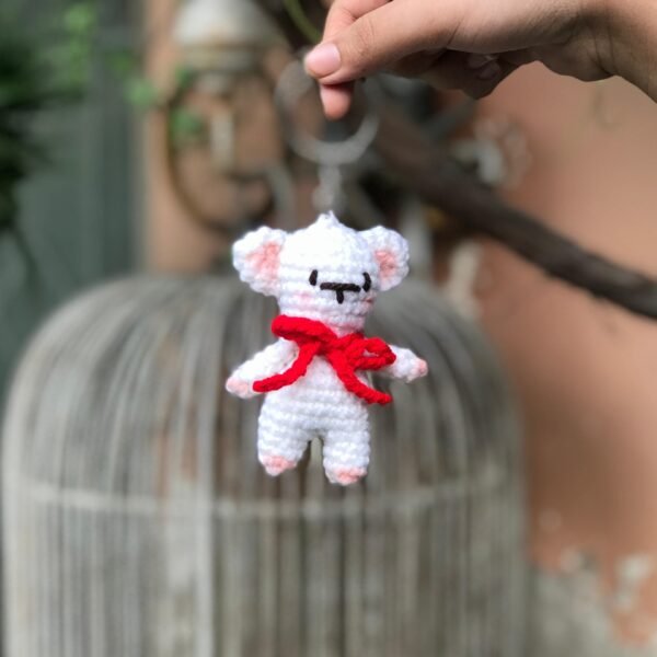 Handmade Crochet Mini Teddy Bear Keychain - Image 5