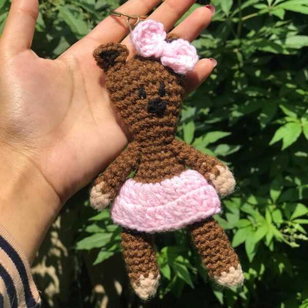 Handmade Crochet Mr. Bean Teddy Keychain - Image 4