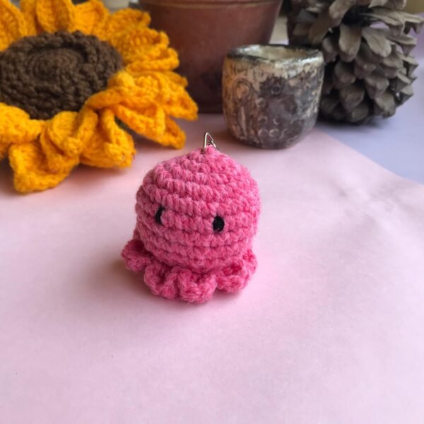 Handmade Crochet Octopus Keychain - Image 9