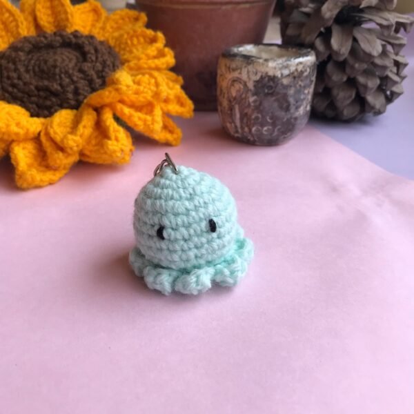 Handmade Crochet Octopus Keychain - Image 3
