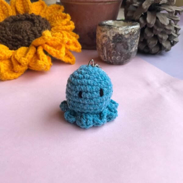 Handmade Crochet Octopus Keychain - Image 4