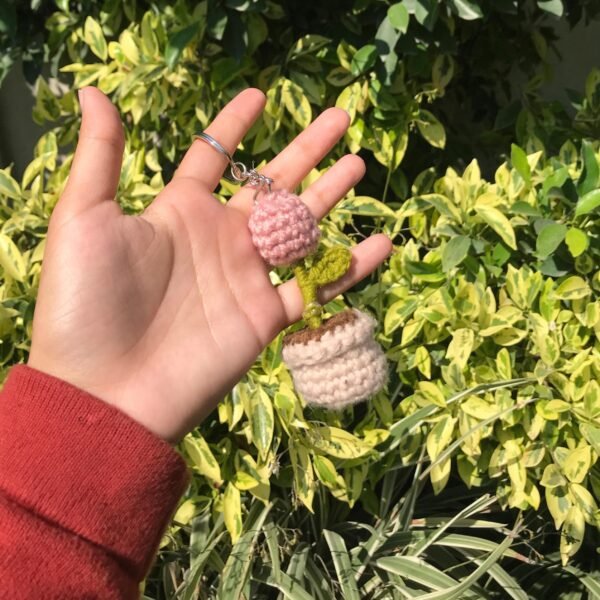 Handmade Crochet Potted Flower Keychain - Image 5