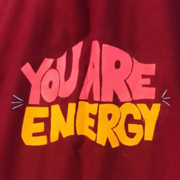 "You Are Energy" Hand-Painted Tote Bag - Image 3